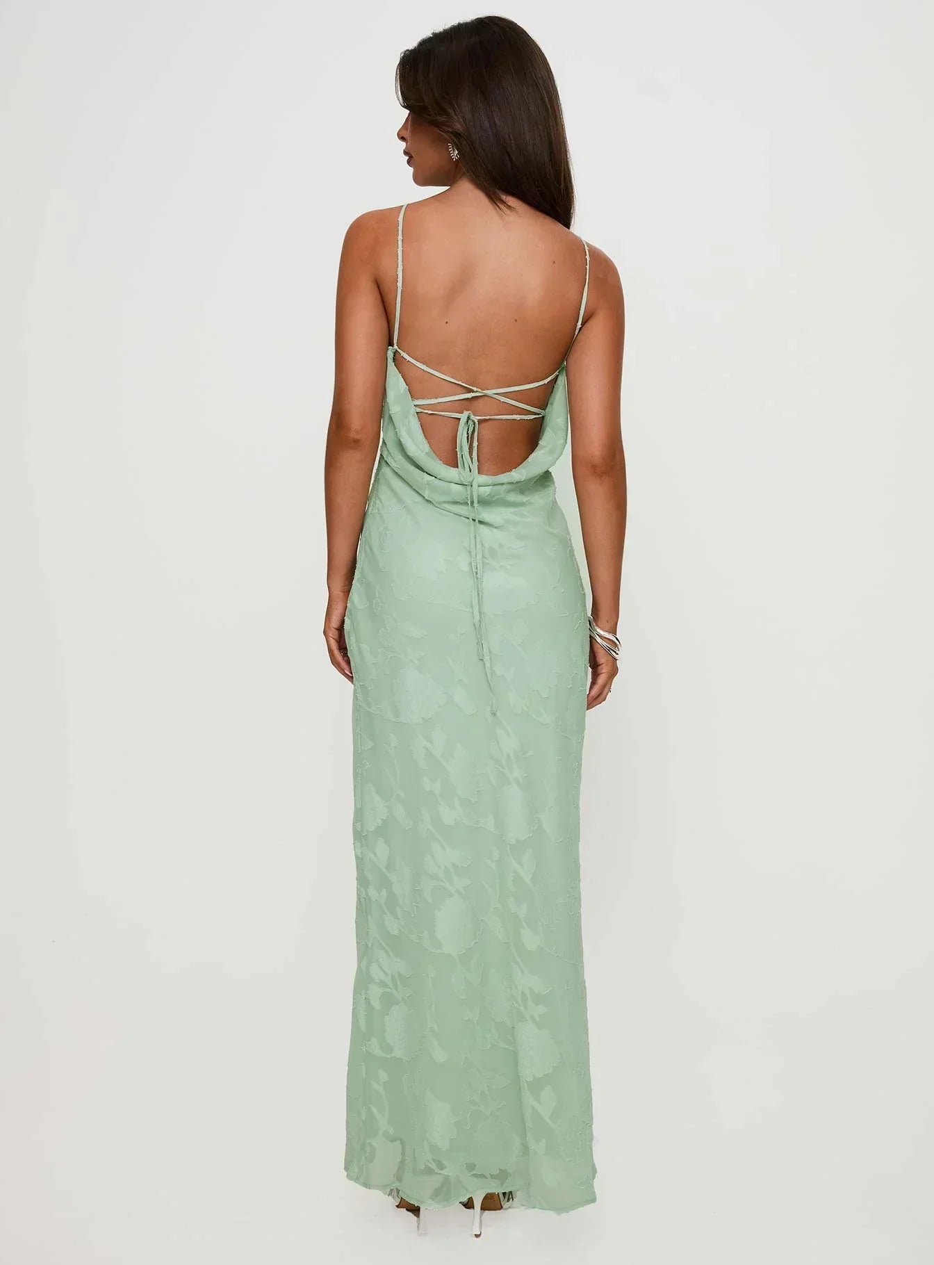 Zoelle Halter Maxi Dress Sage