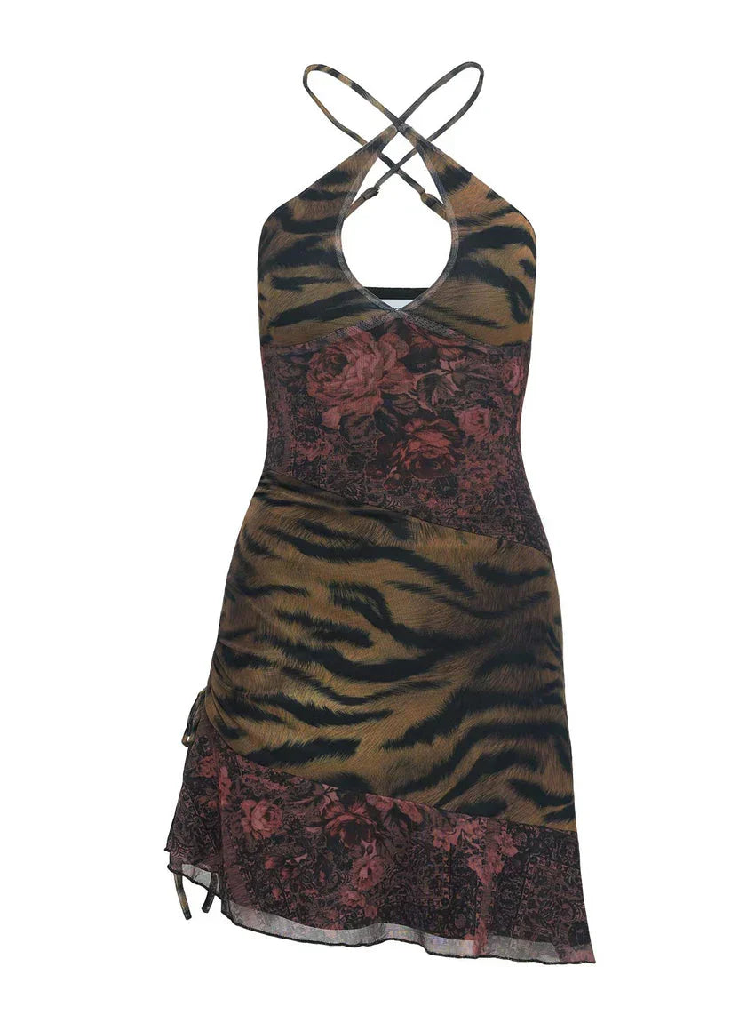 Syrefena Halter Mini Dress Multi Tall