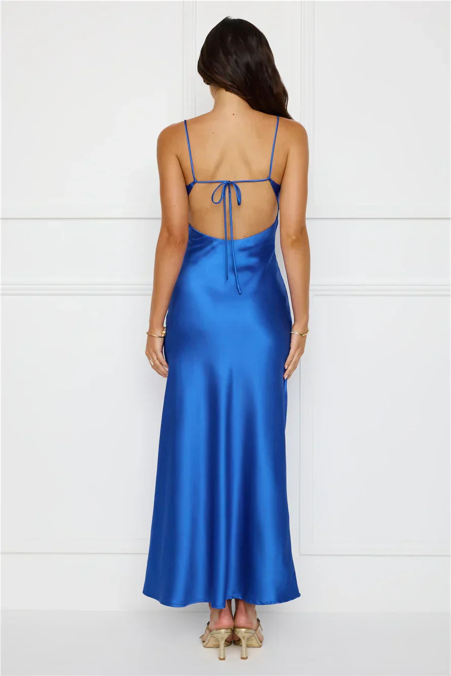 Chic 'Fit Slip Satin Maxi Dress