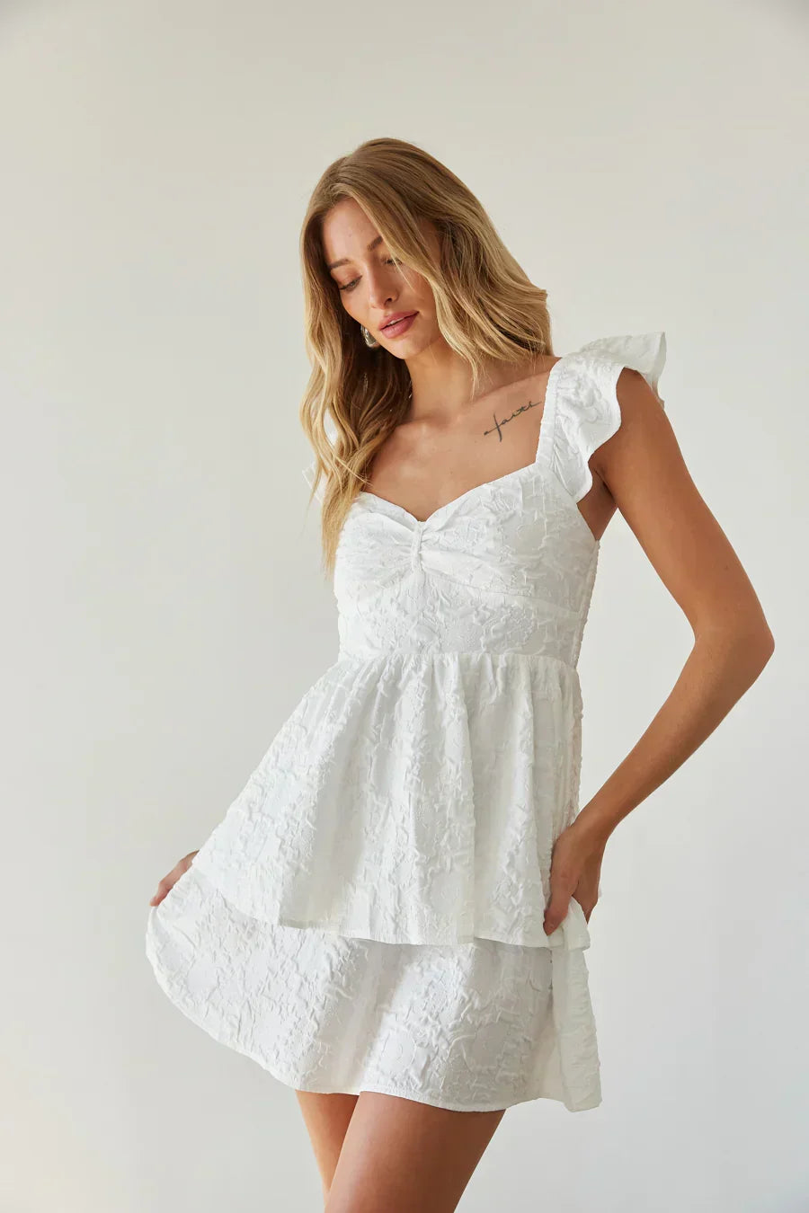 Ashlyn Sweetheart Ruffle Mini Dress