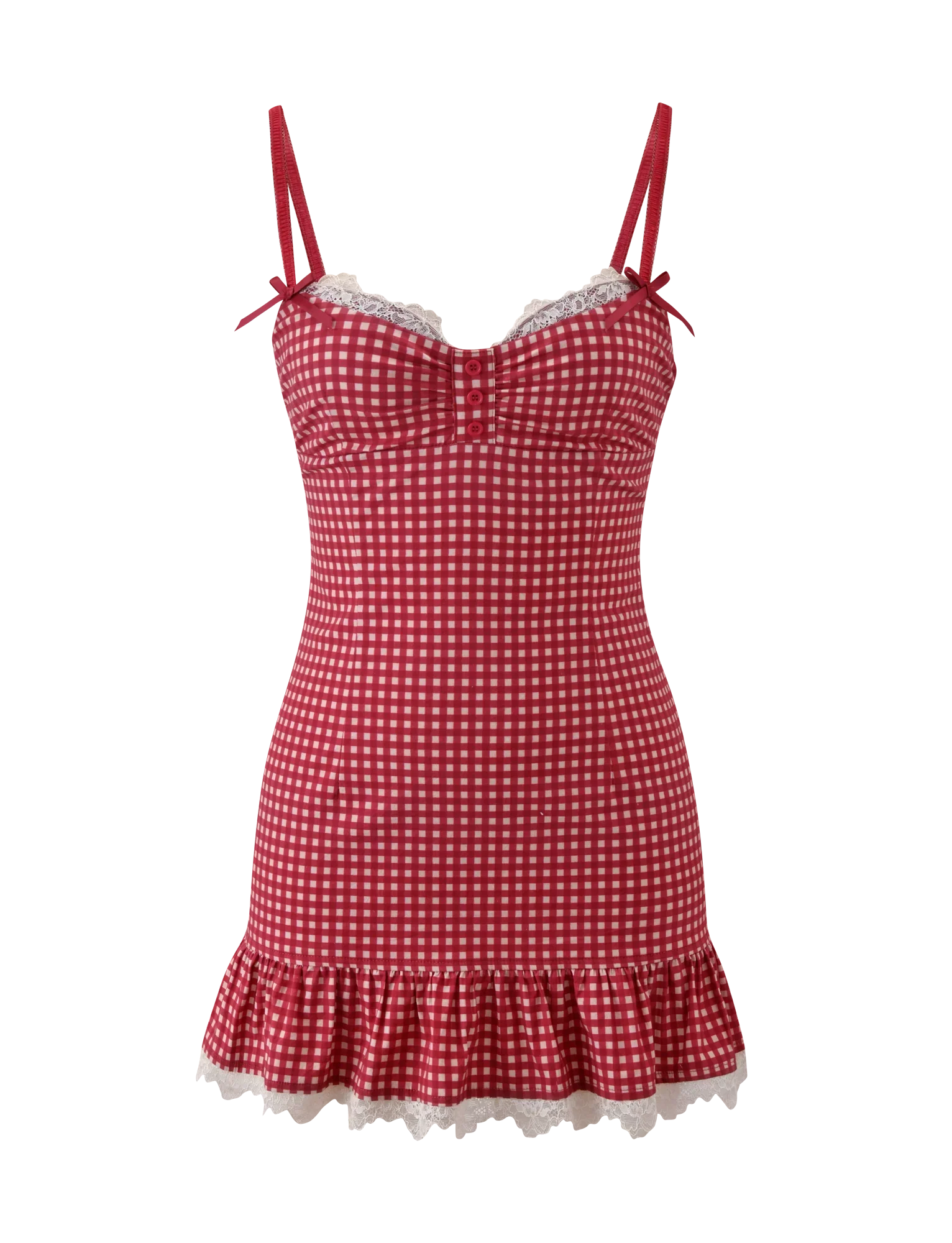 Emmaline Mini Dress - Red Gingham