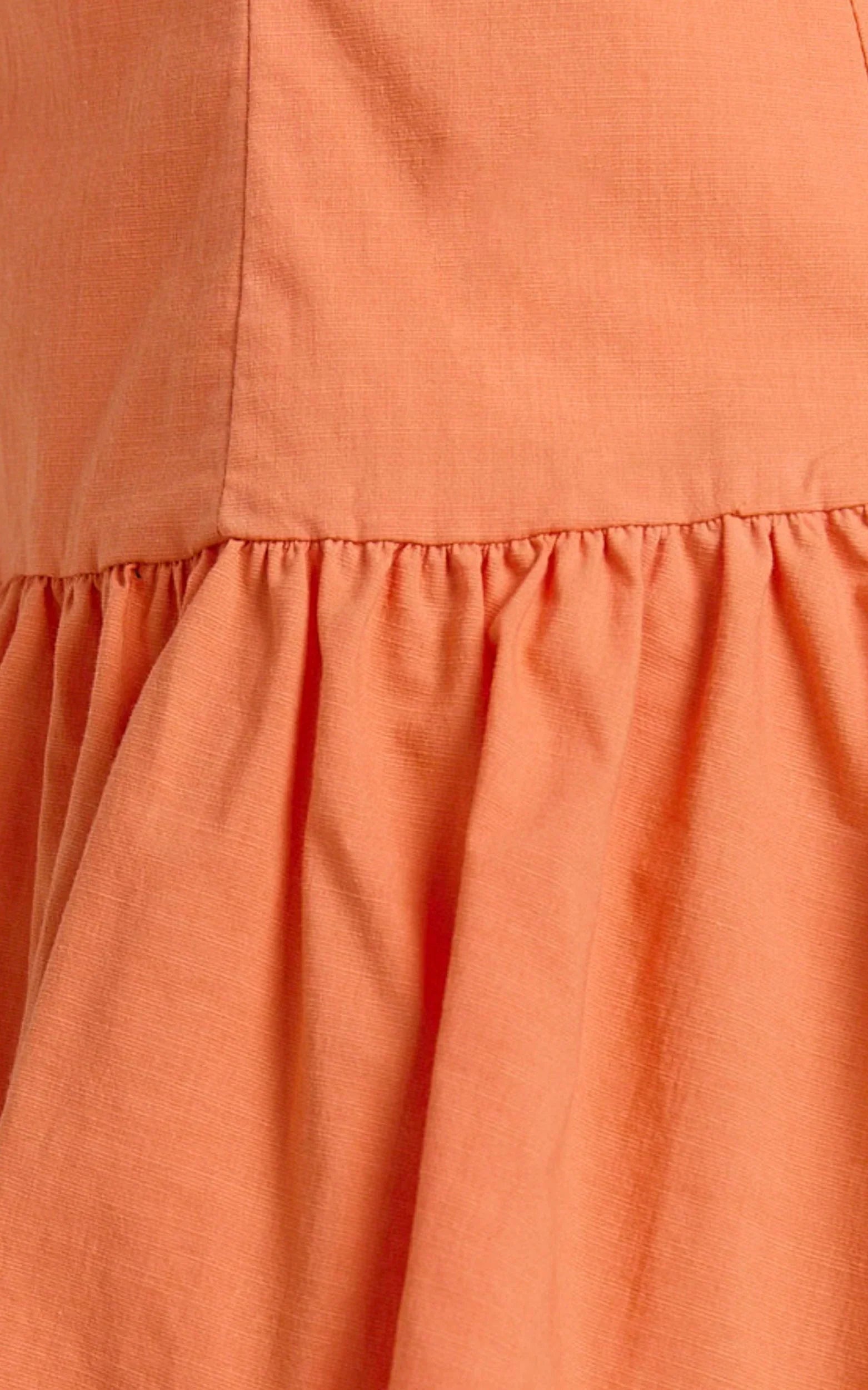 Izira Mini Dress - Boat Neck Drop Waist Shift Dress in Orange