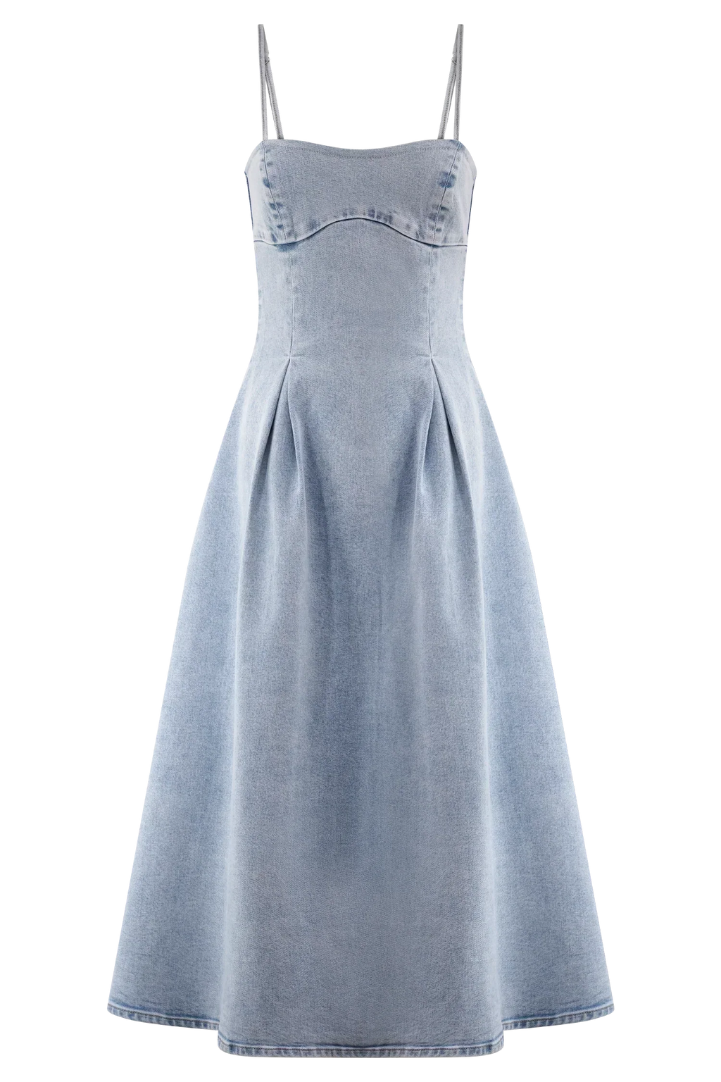 Harlyn Denim Midi Dress - Light Blue