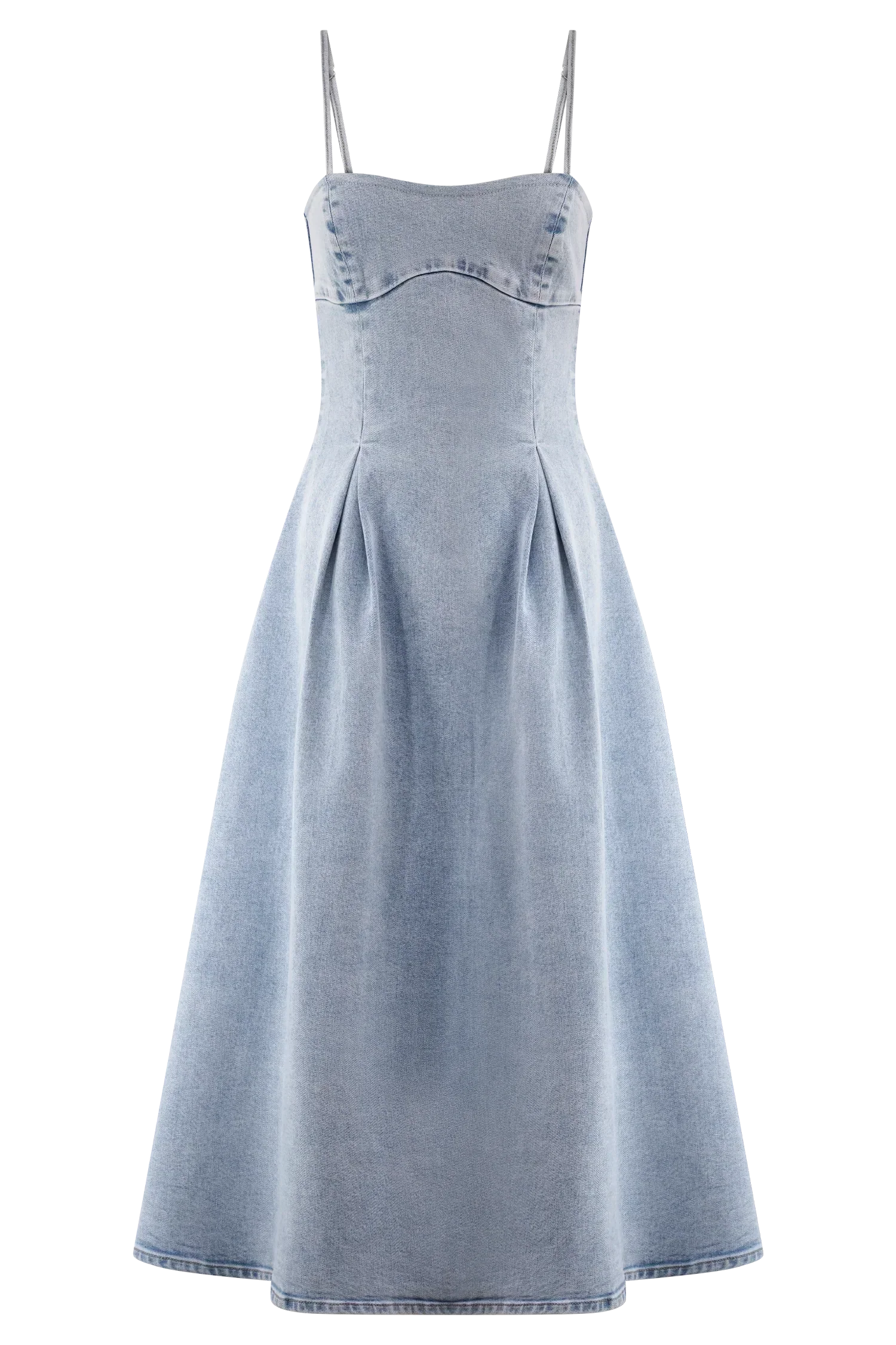 Harlyn Denim Midi Dress - Light Blue