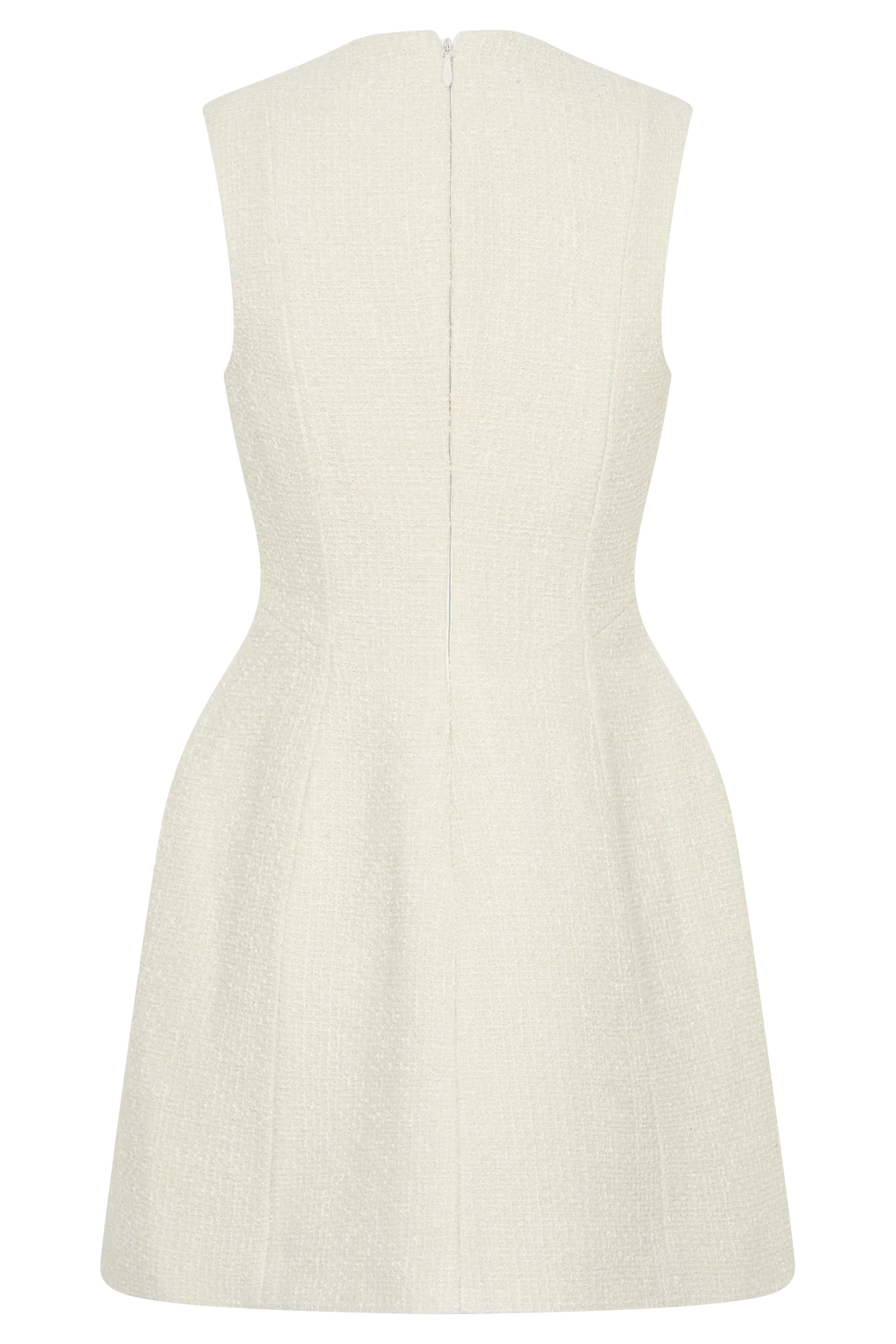 Danna Boucle Mini Dress With Pleats - White
