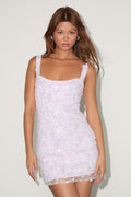 Dazzling Forever Lavender Sequin Beaded Bodycon Mini Dress