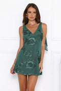 Lemon Drop Mesh Mini Dress Teal