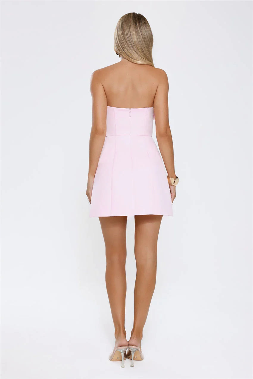 Wild Rose Affair Strapless Mini Dress Pink
