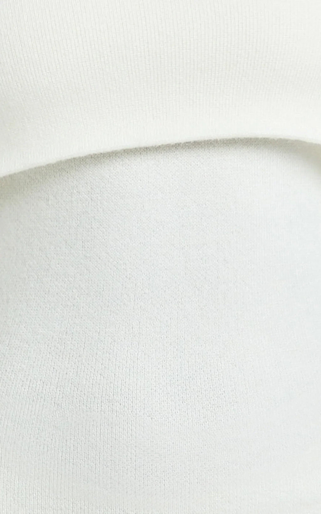 Karina Midi Dress - Long Sleeve Folded Off Shoulder Asymmetric Dress in Cream