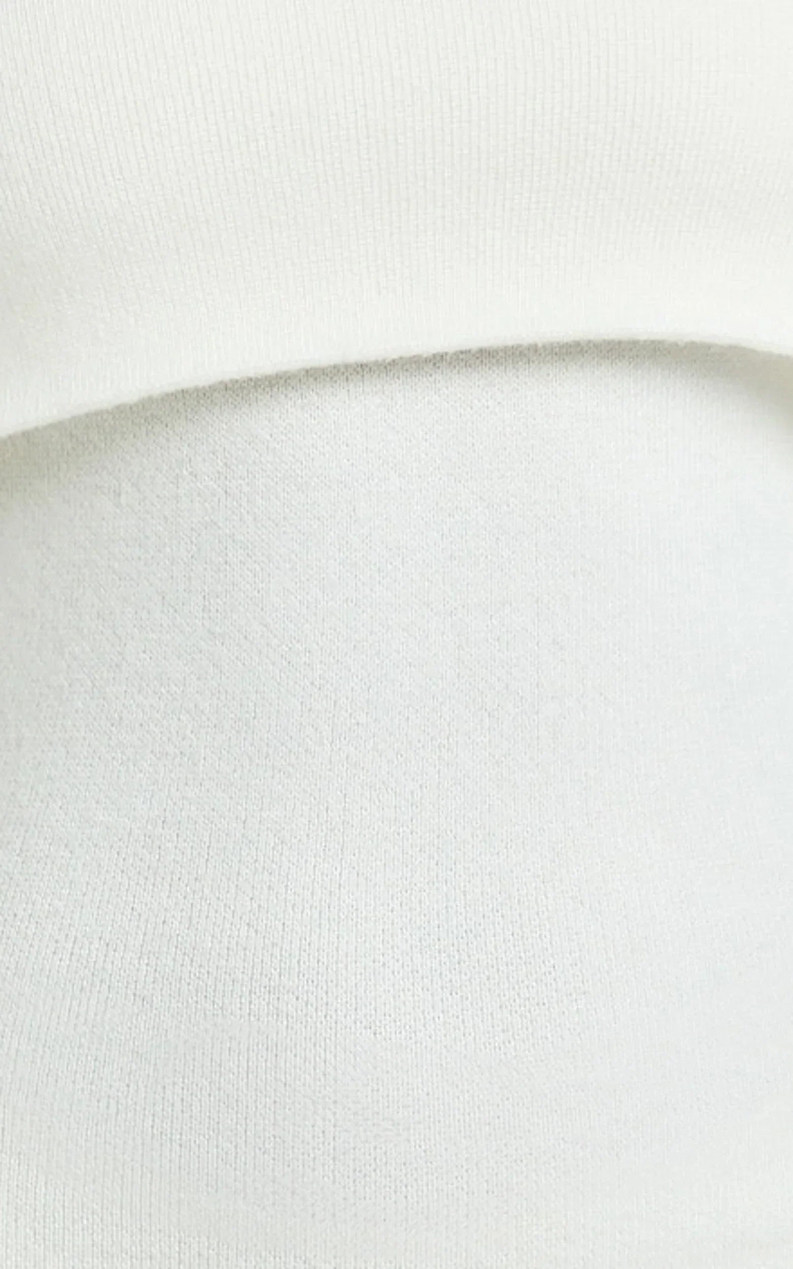 Karina Midi Dress - Long Sleeve Folded Off Shoulder Asymmetric Dress in Cream