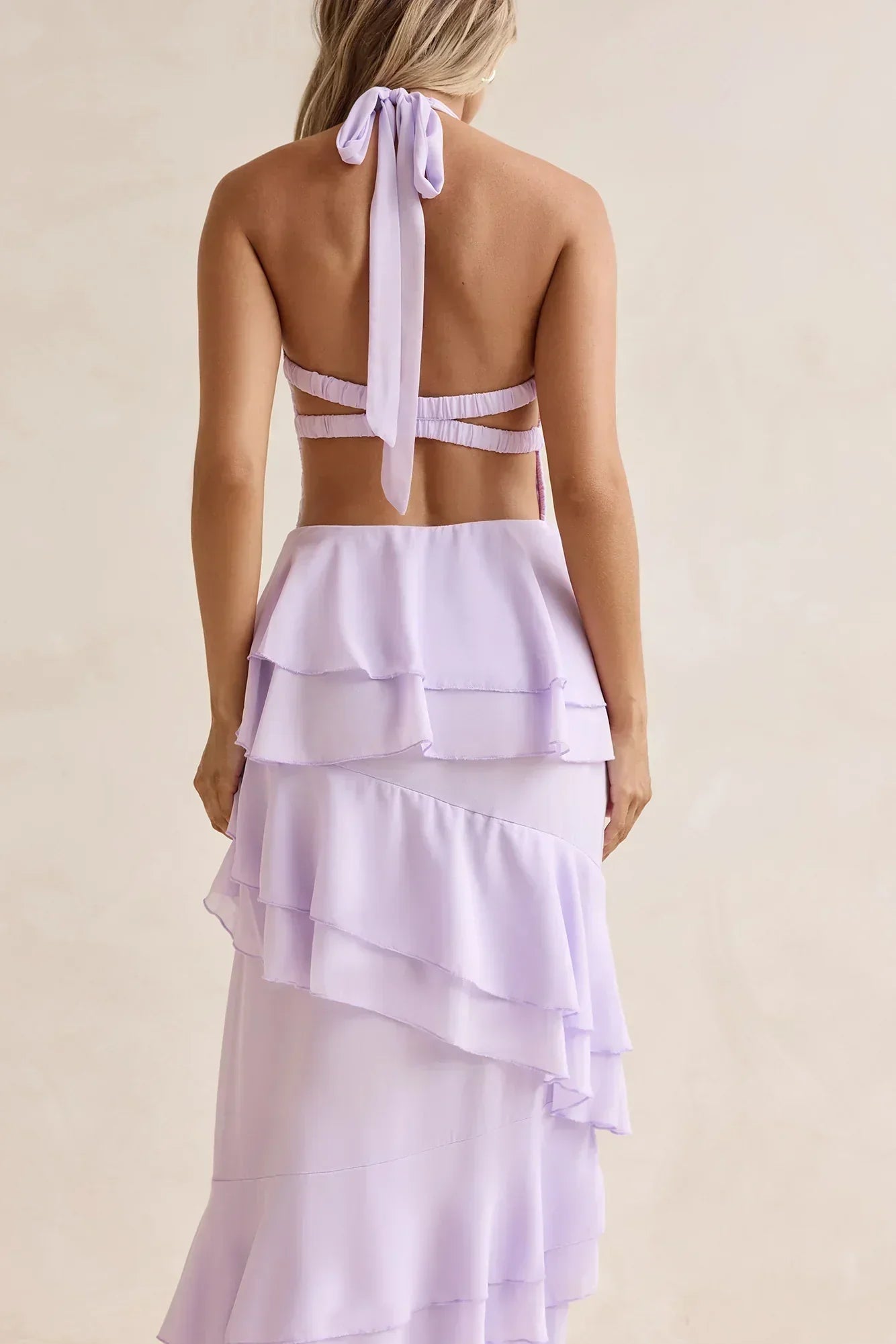 Path Of Fate Halter Maxi Dress Lilac