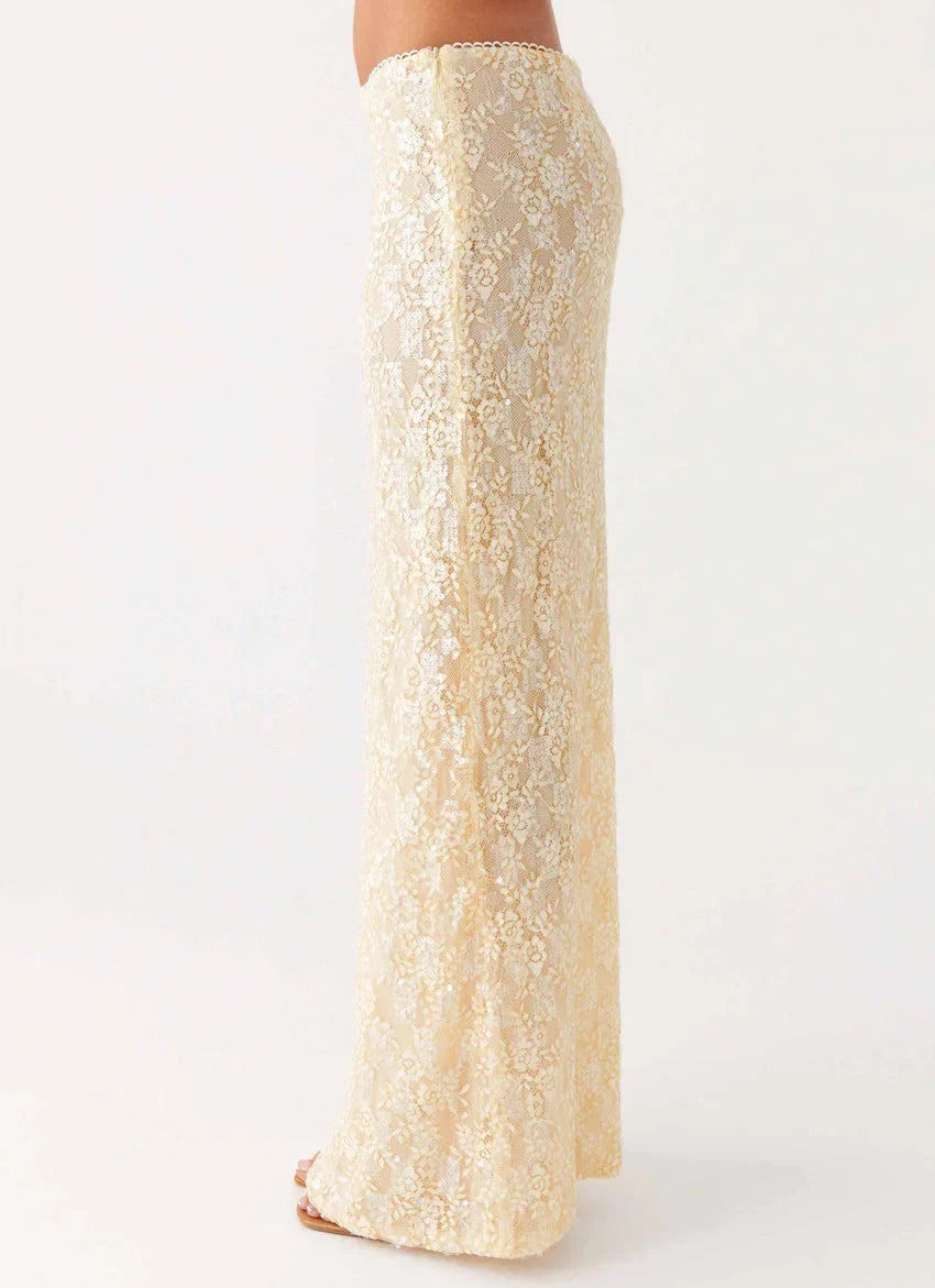 Bling It On Maxi Skirt - Ivory