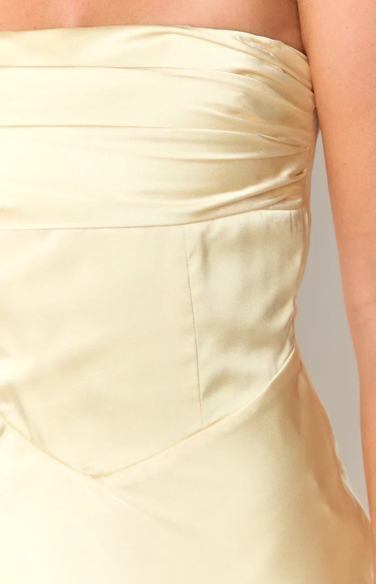 Tasha Yellow Strapless Maxi Dress