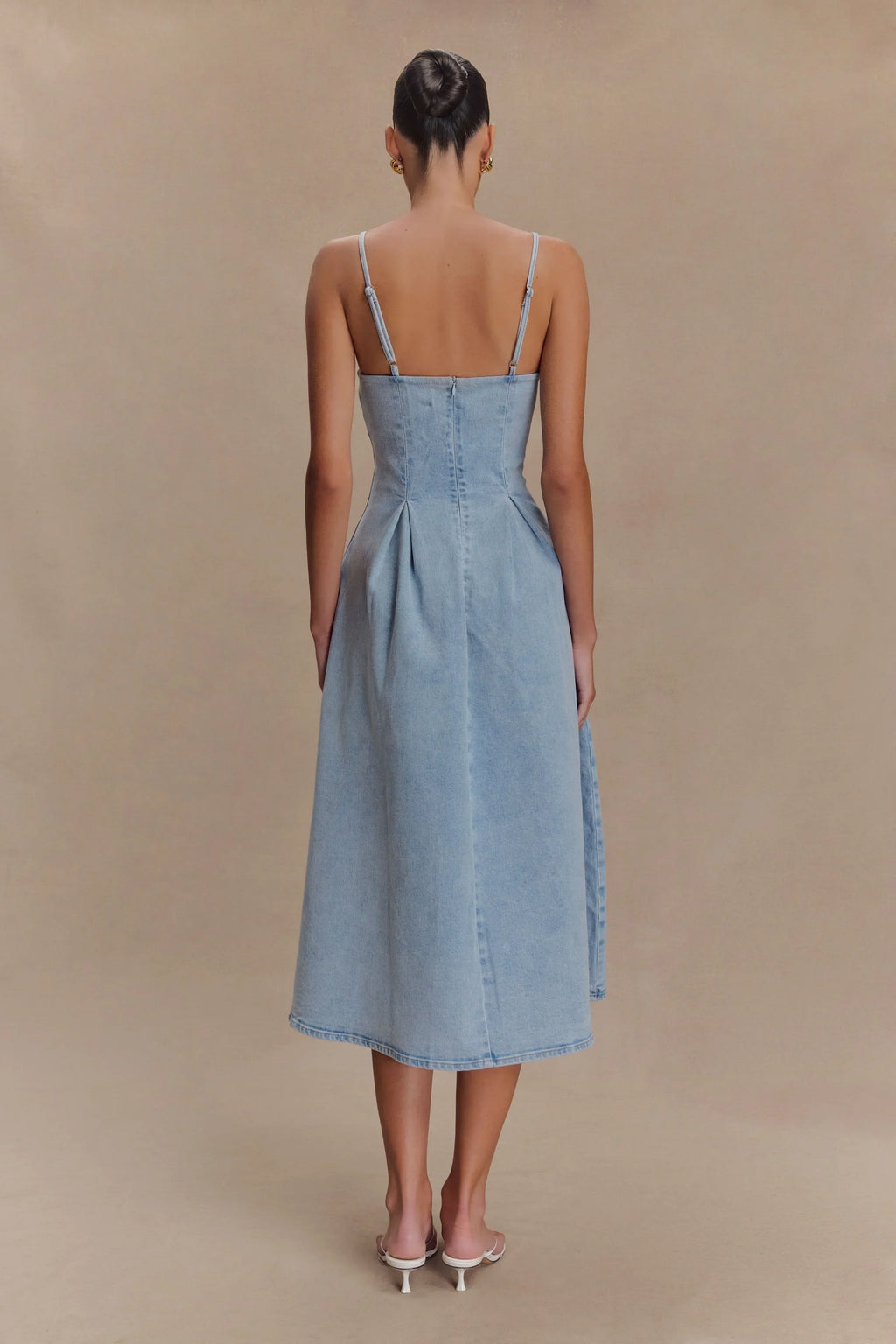 Harlyn Denim Midi Dress - Light Blue