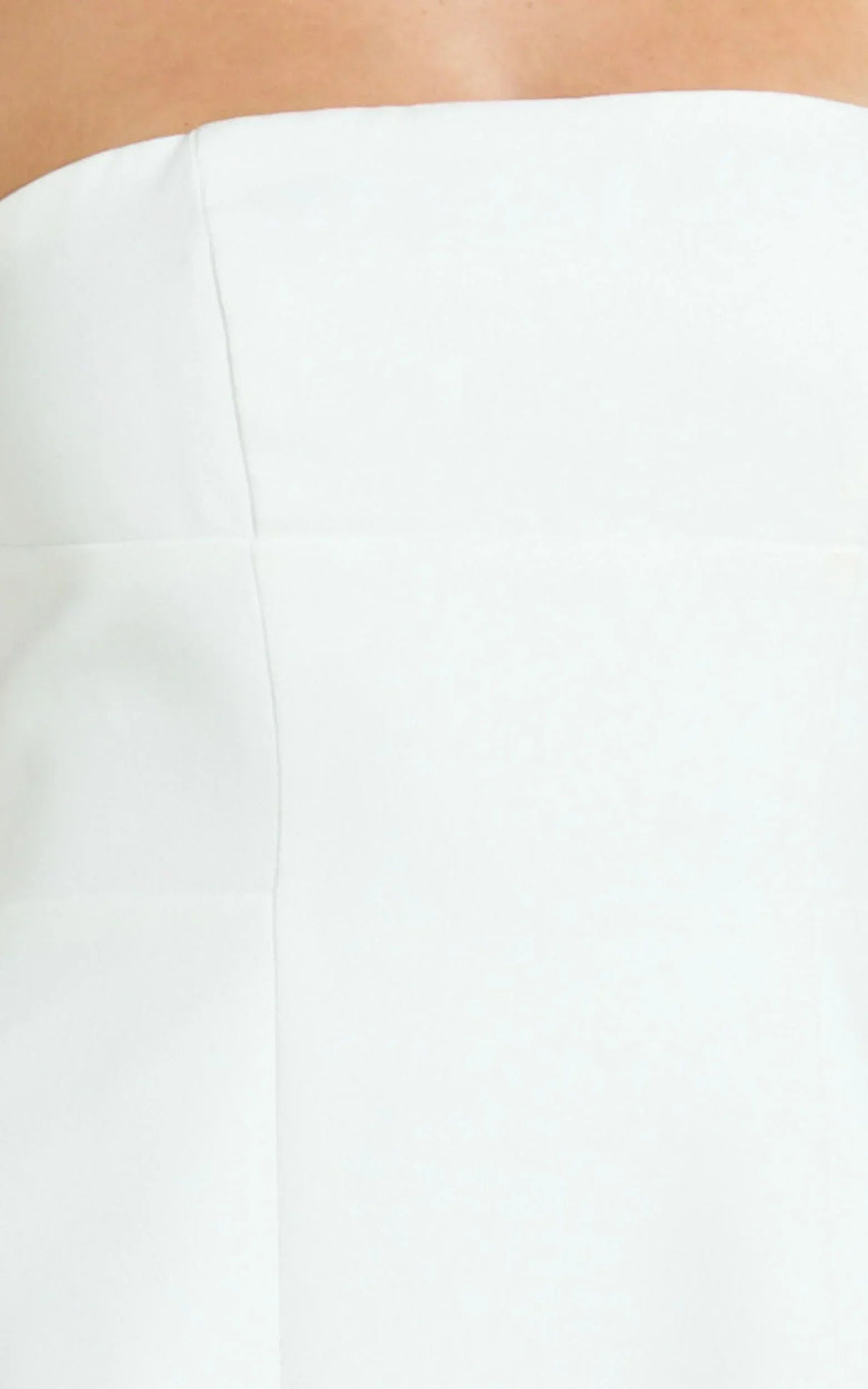 Catharine Mini Dress - Strapless A Line Dress In White