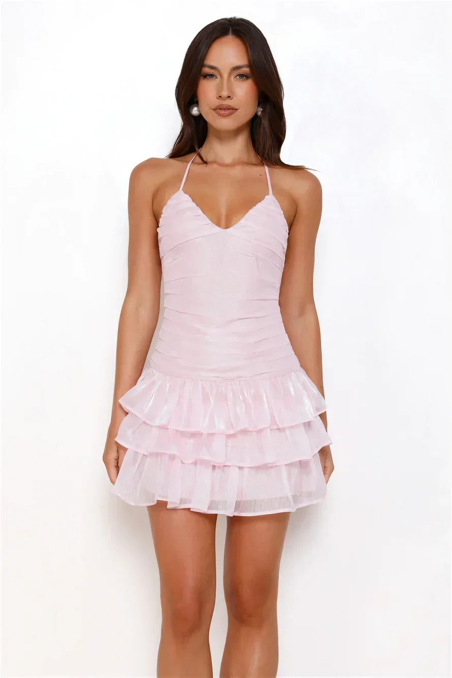 Party At The Disco Halter Mini Dress