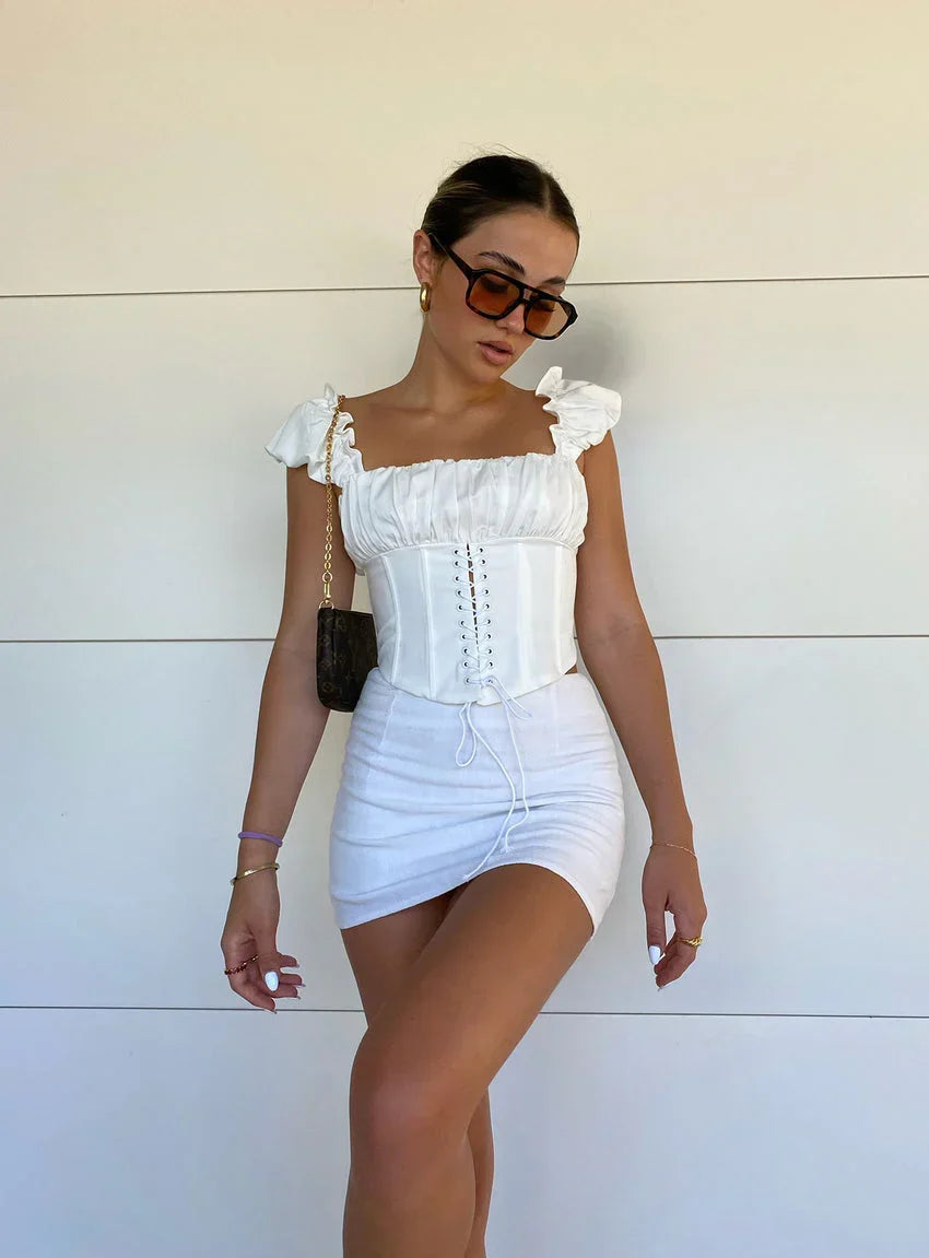 Selby Mini Skirt White