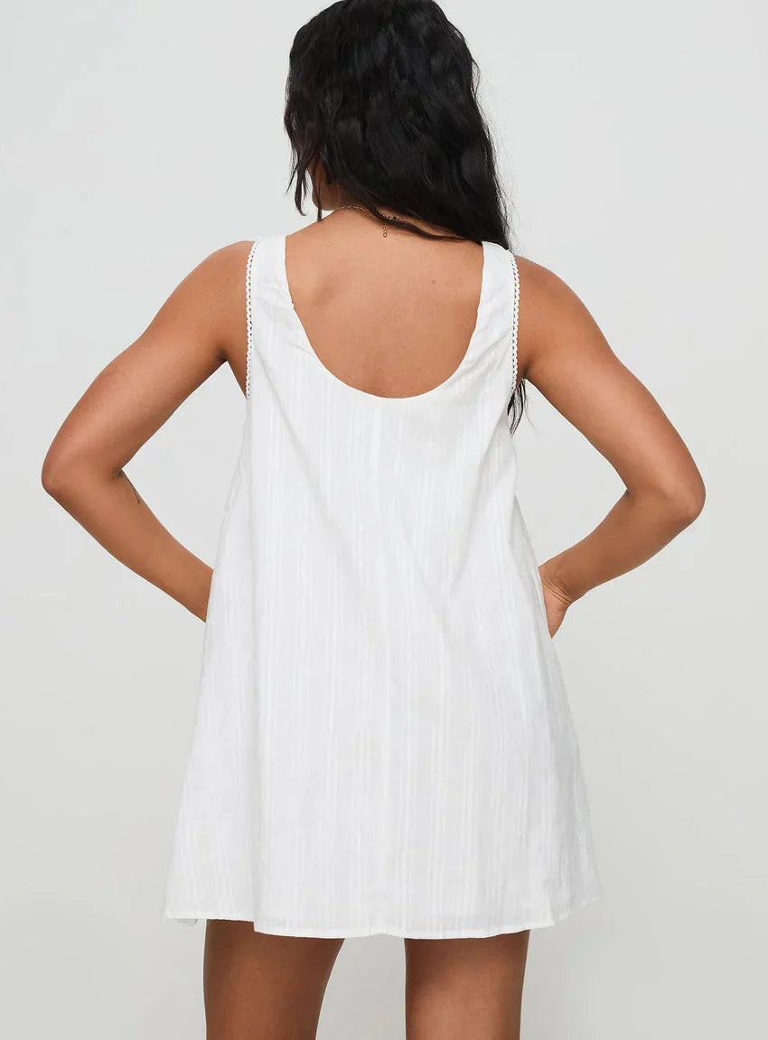 Antiquity Swing Mini Dress White Petite