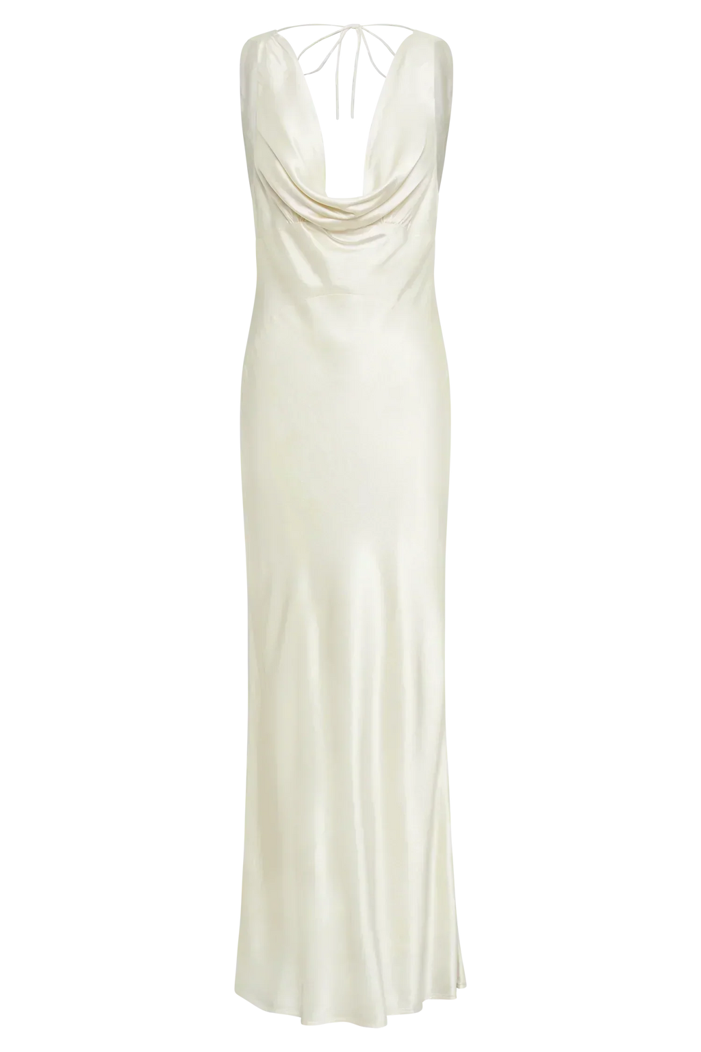 Angelique Satin Cowl Back Maxi Dress - Ivory