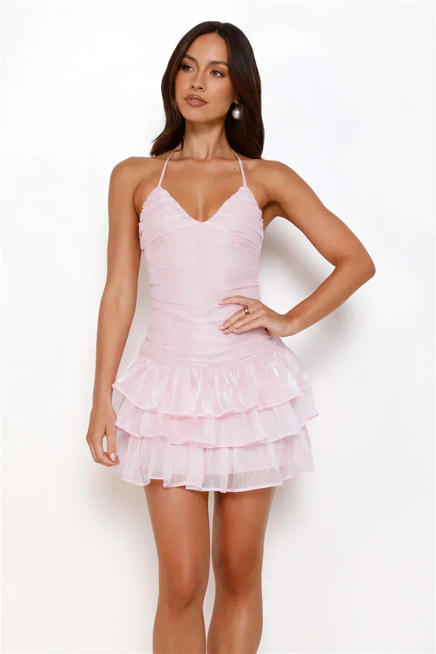 Party At The Disco Halter Mini Dress