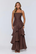 Peachy Glow Maxi Dress Brown