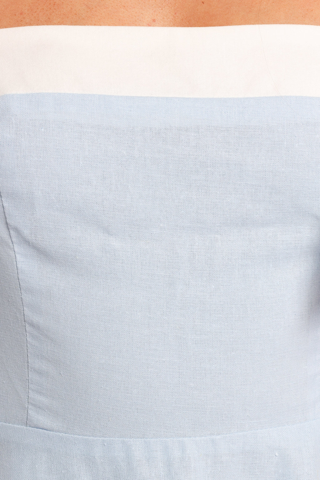 Olinda Midi Dress - Pale Blue/White