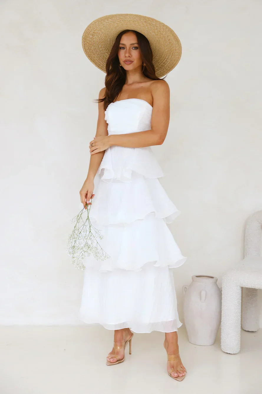 Wedding Adventure Strapless Maxi Dress