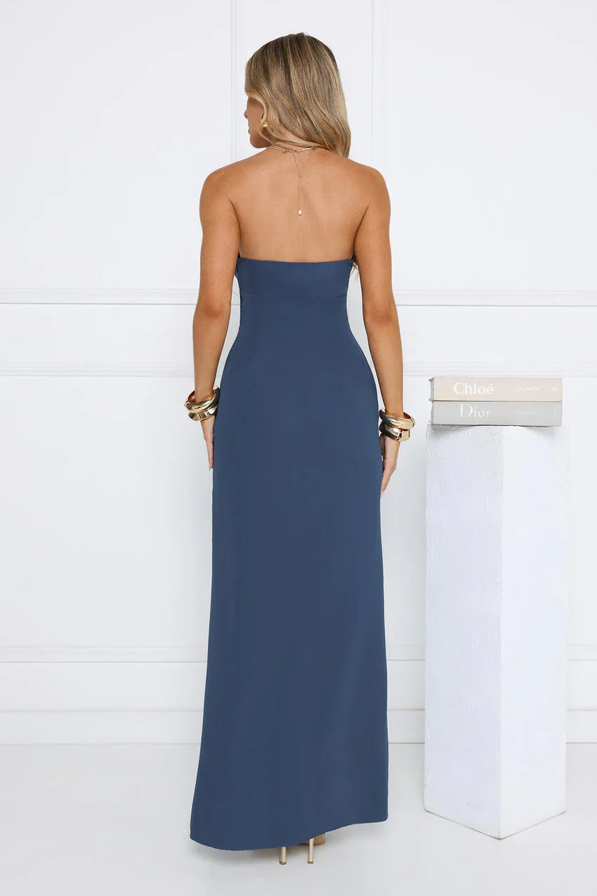 Twirl Queen Strapless Maxi Dress Teal