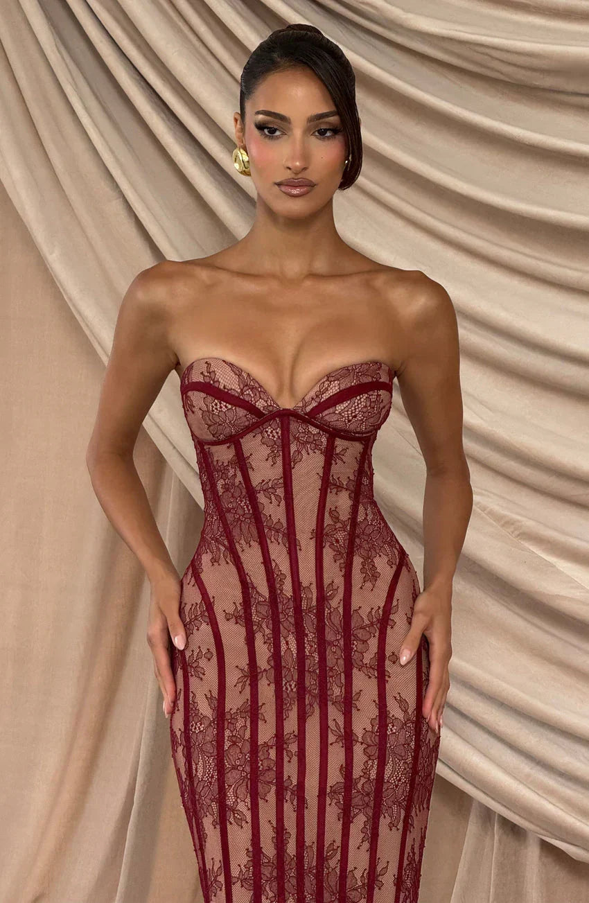 Sian Maxi Dress - Burgundy