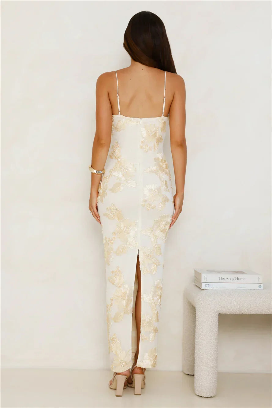 Amber Zest Mesh Maxi Dress
