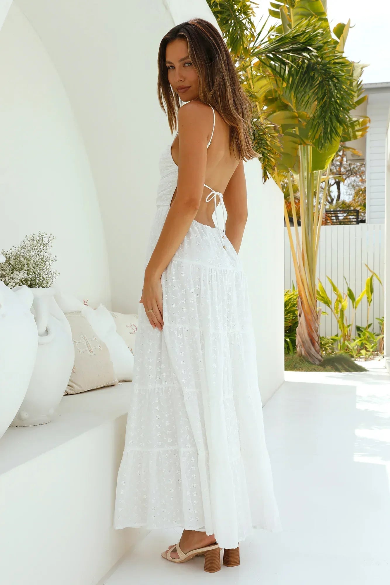Heavenly Aura Maxi Dress White