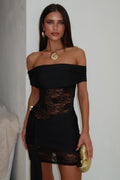 Lulea Off-Shoulder Mini Dress - Black