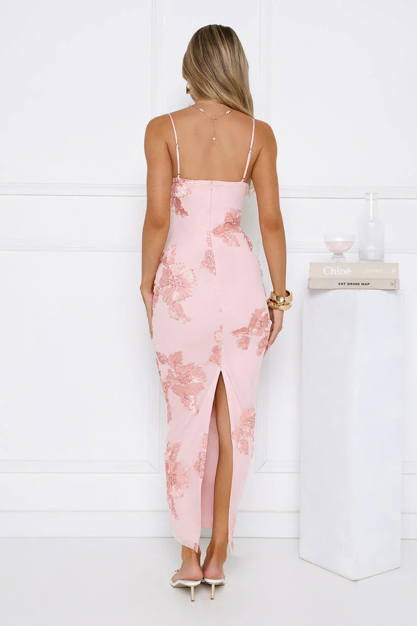 Estelle Mesh Maxi Dress Light Pink