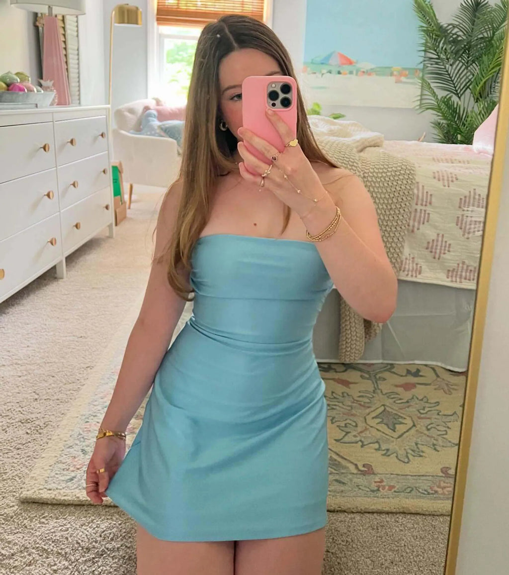 So Your Vibe Strapless A-line Mini Dress