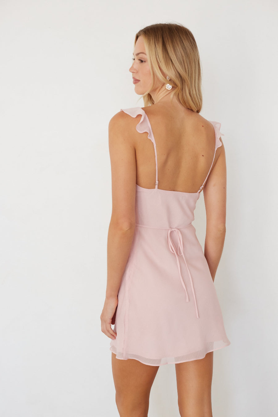 Amy Ruffle Strap Mini Dress