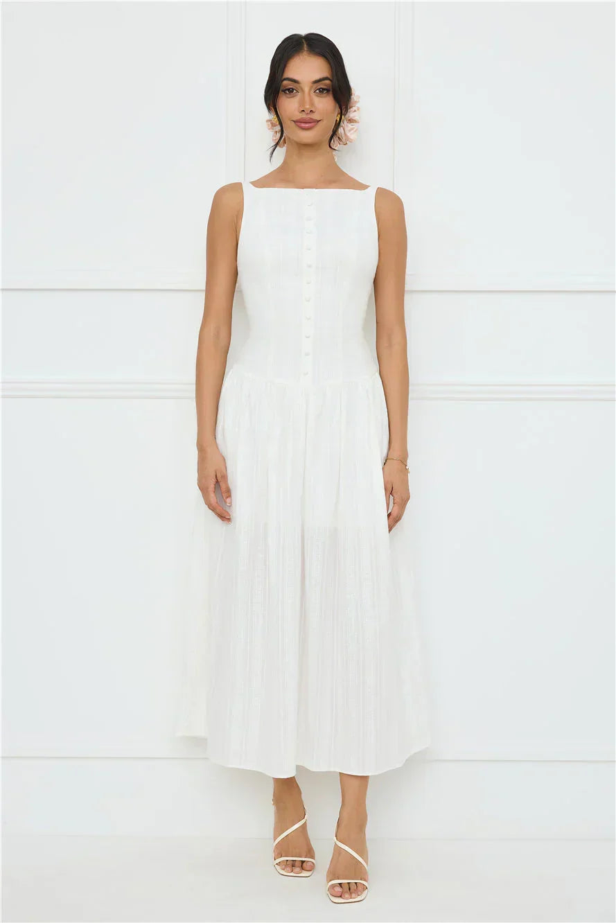 Serene Nights Maxi Dress White