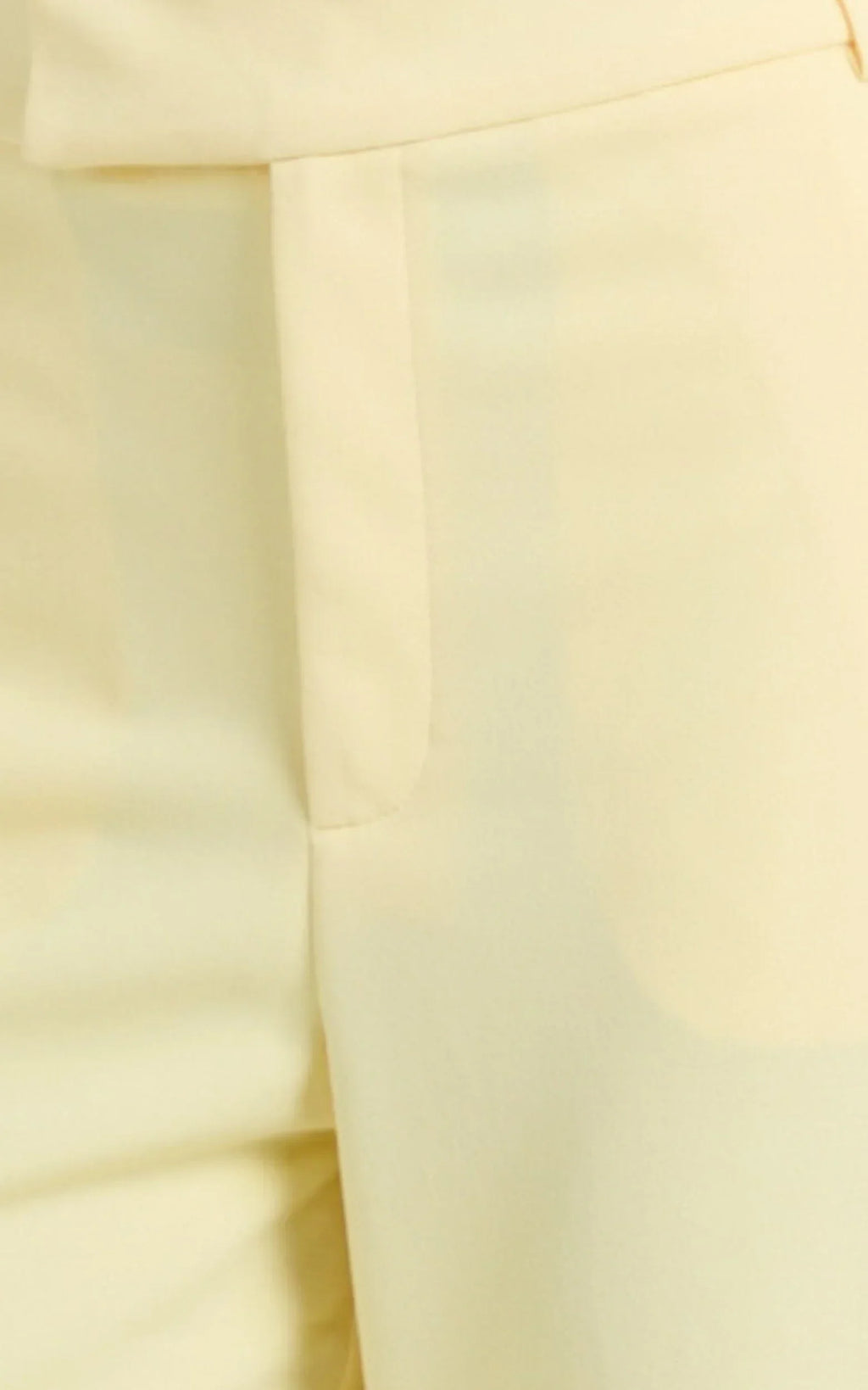 Helen Two Piece Set - Crepe Twisted Top And Wide Leg Pants in Pastel Yellow