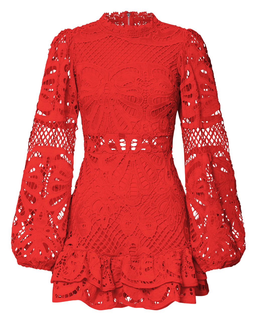 Kiss Me Now Mini Dress - Long Puff Sleeve Dress in Red Floral