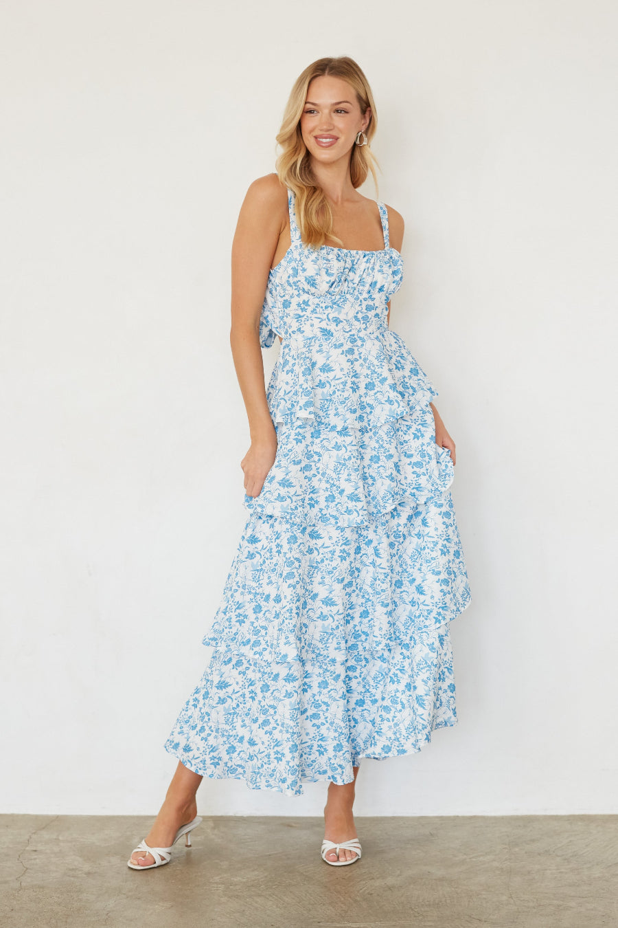 Everlee Bustier Tiered Maxi Dress