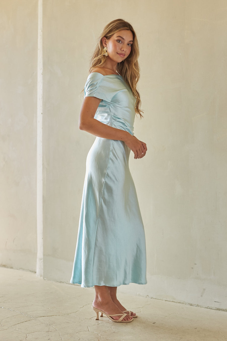 Kaiden Satin Cowl Midi Dress