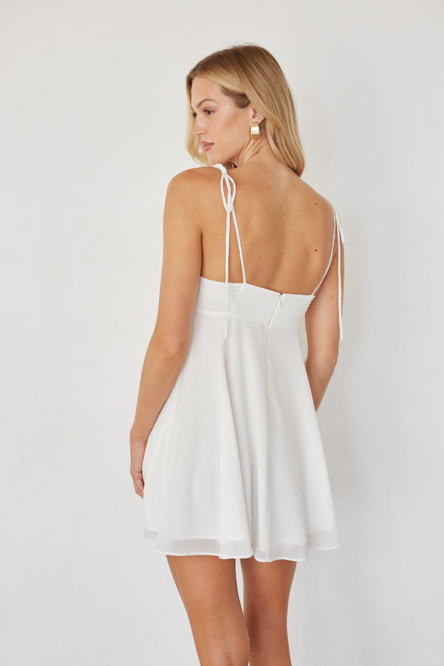 May Tie Strap Chiffon Mini Dress