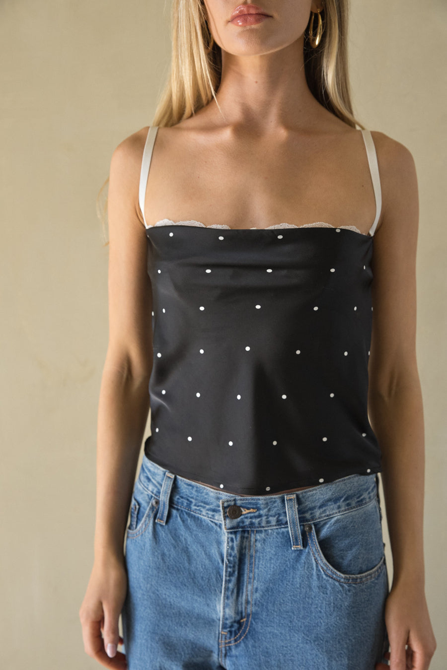 Monique Polka Dot Lace Bra Top