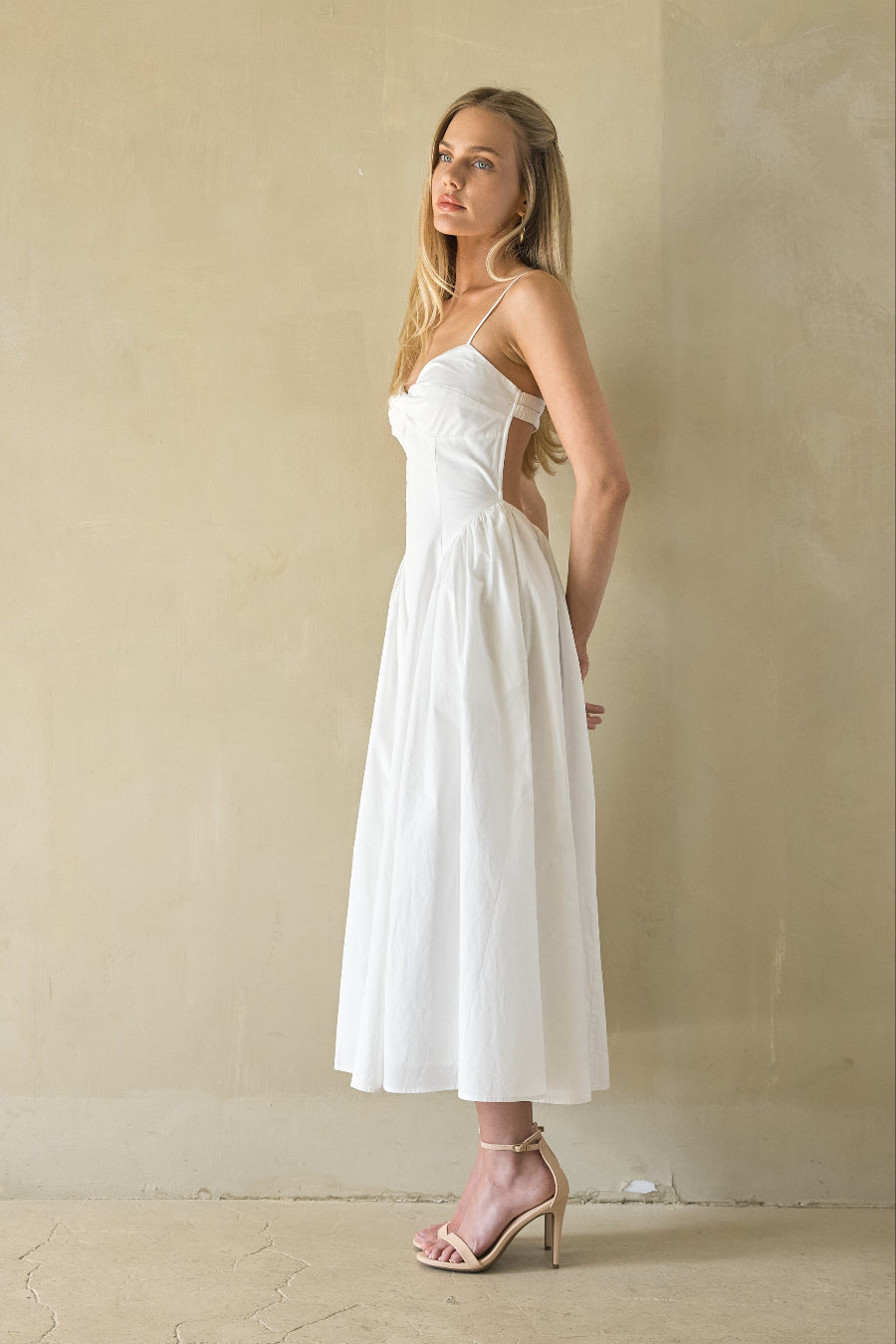 NIA Destene Open Back Midi Dress