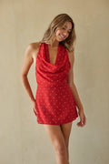 Sola Cowl Polka Dot Mini Dress