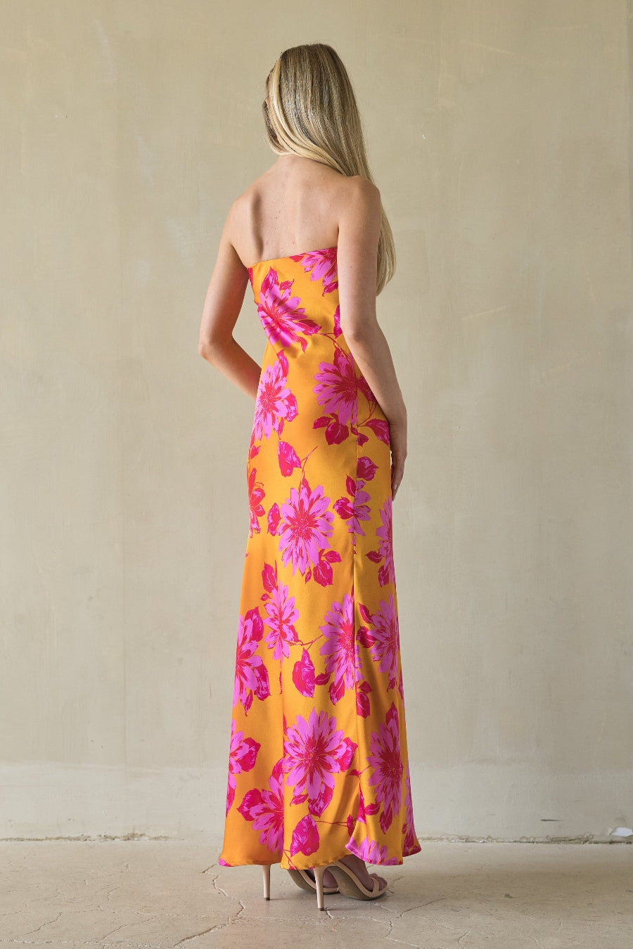 Santana Floral Satin Maxi Dress