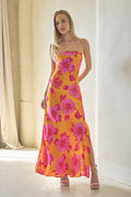 Santana Floral Satin Maxi Dress