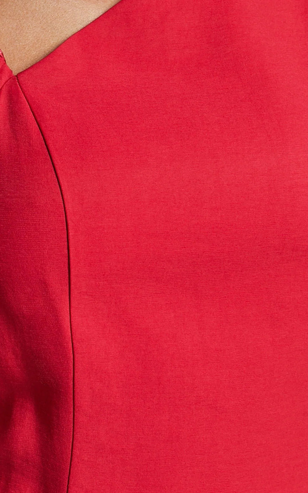 Harlow Mini Dress - Asymmetric Puff Sleeve Flare Dress in Red