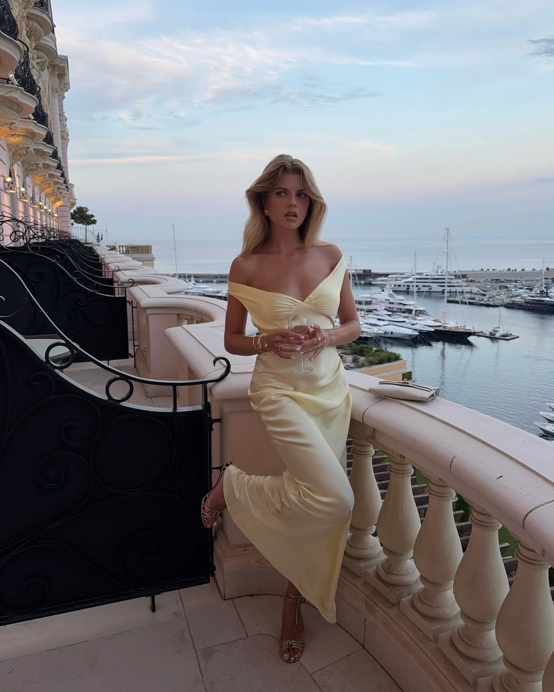 Alicia Off-Shoulder Satin Maxi Dress