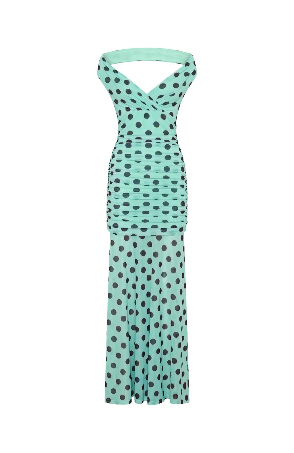 Aqua Polka Maxi Dress
