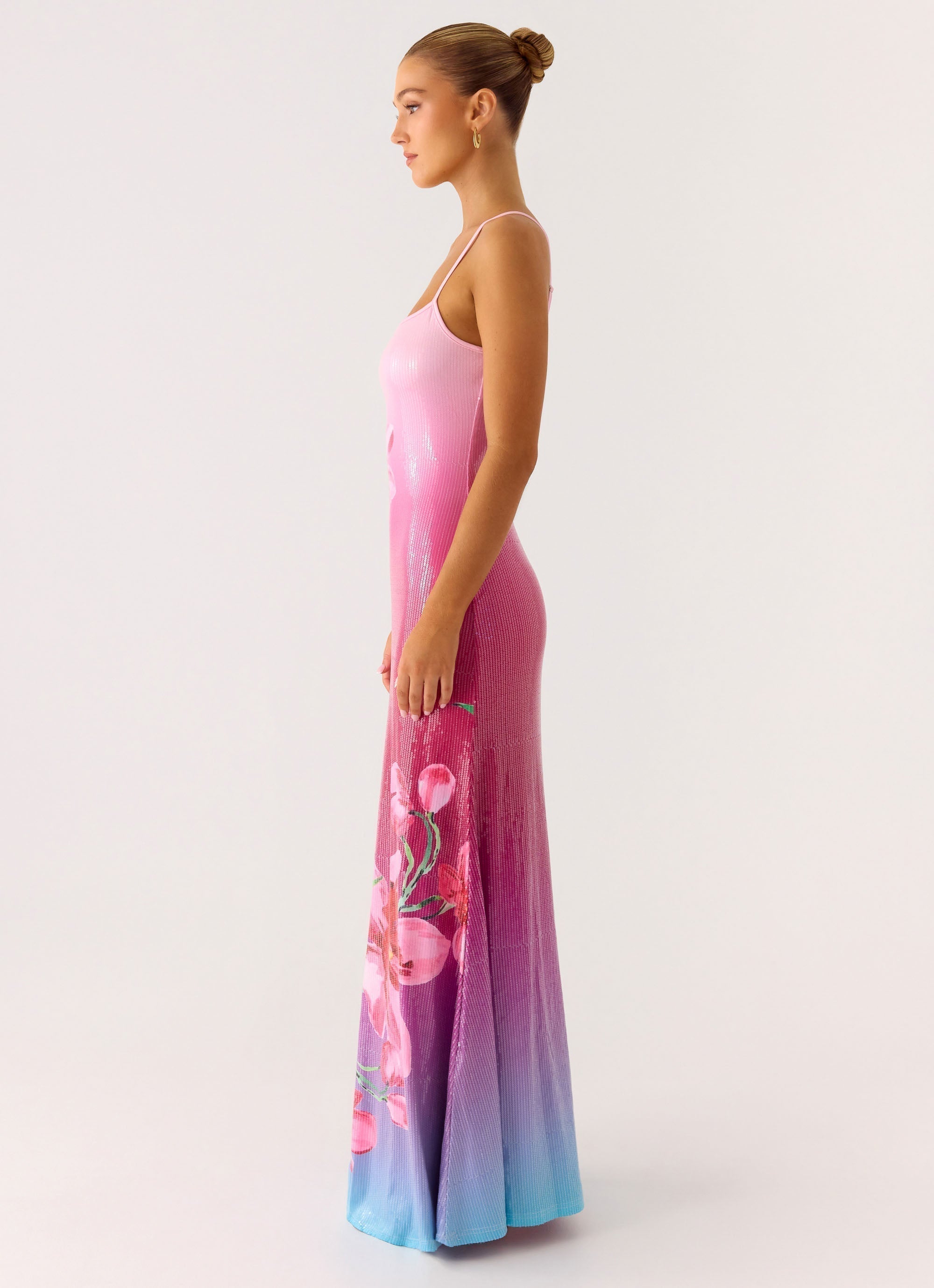 Ariaz Sequin Maxi Dress Pink
